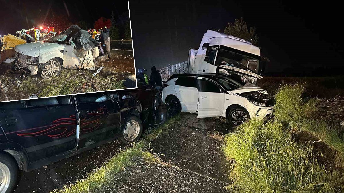 Uşak'ta katliam gibi kaza, tır karşı şeride geçti: 4 kişilik aile yok oldu